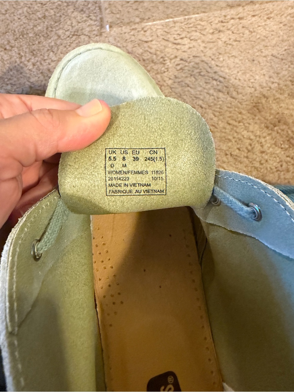 Clarks Women's Suede Lace-Up Desert Boots in Sage Green size 8 - Picture 7 of 7